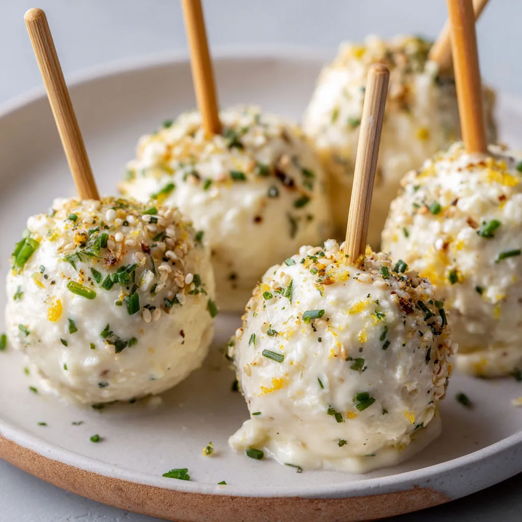 Délicieux cake pops au thon, fromage et citron