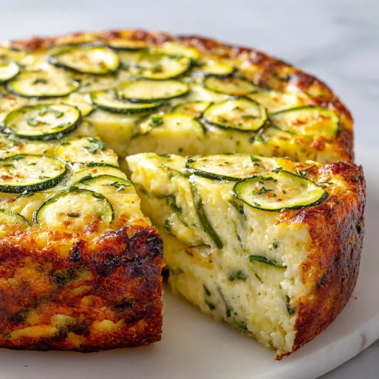 Délicieux flan courgettes au fromage frais et basilic.