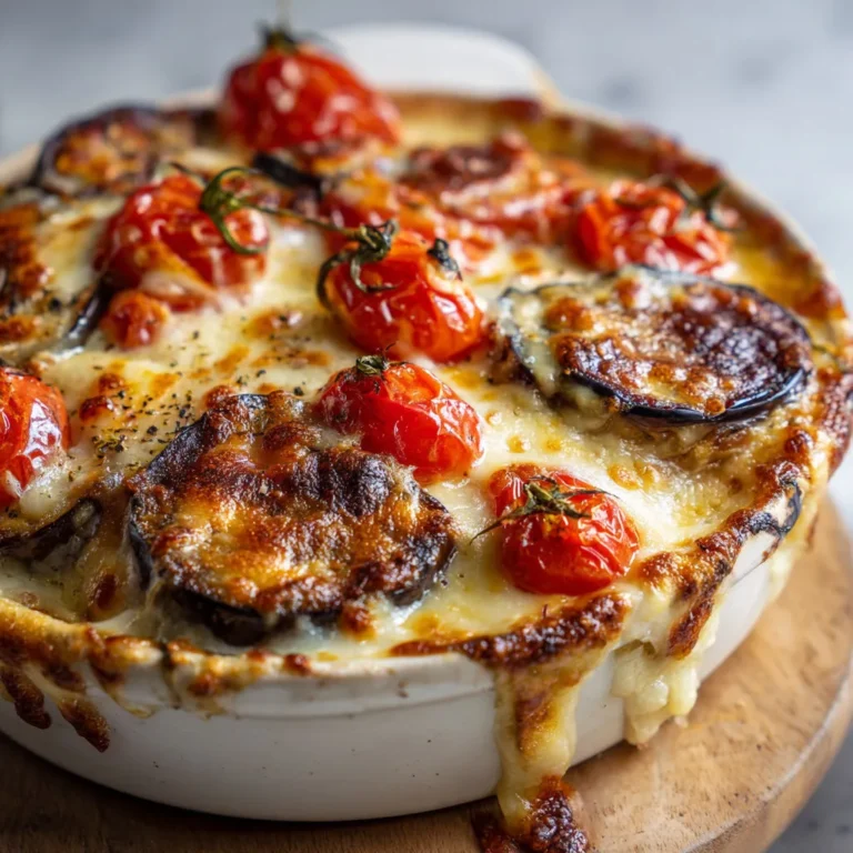 Délicieux gratin aubergines tomates avec béchamel maison