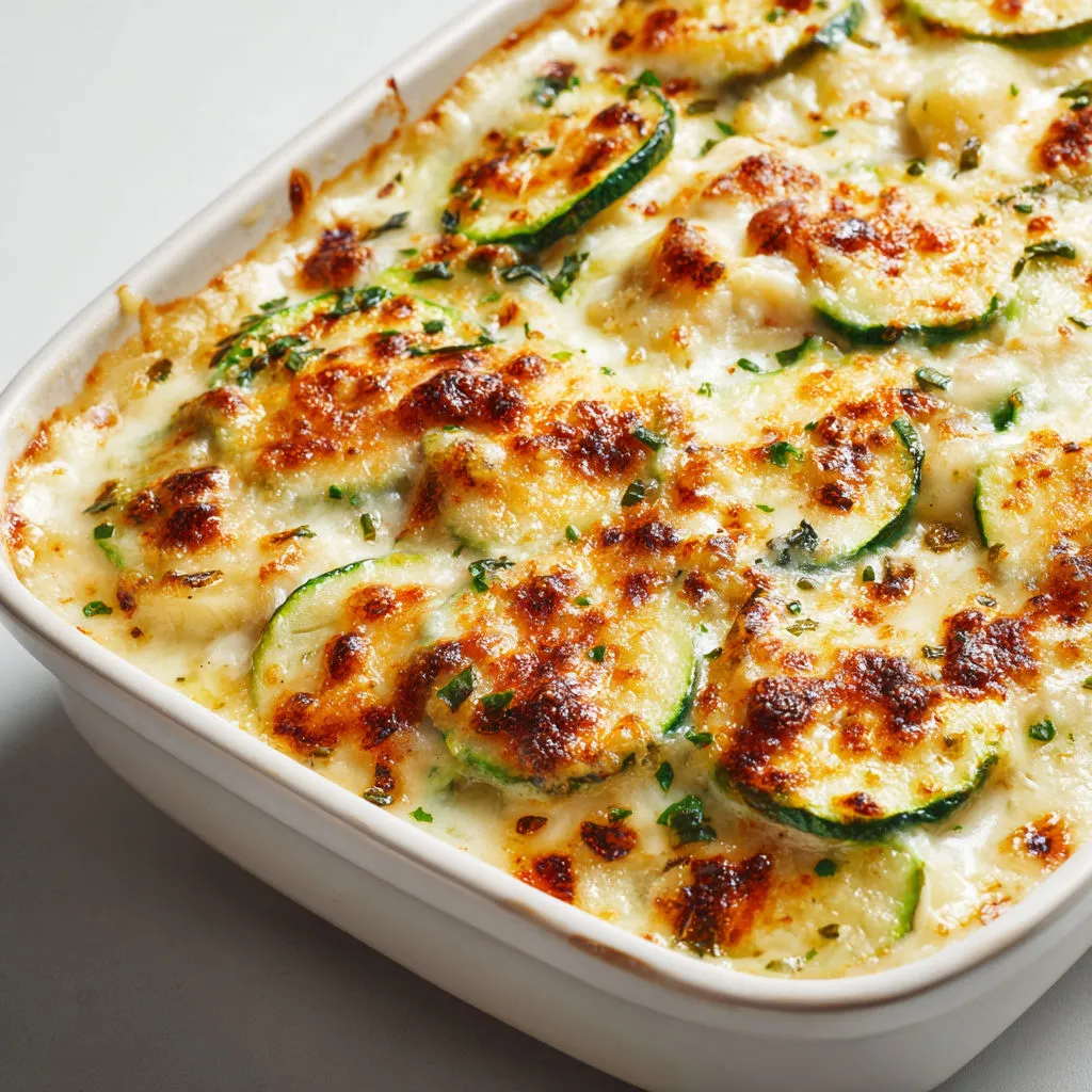 Délicieux gratin de cabillaud et courgettes à la savoyarde