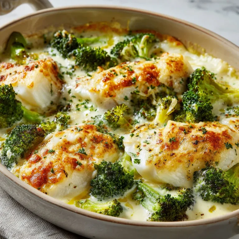 Délicieux gratin de poisson et brocolis croustillant