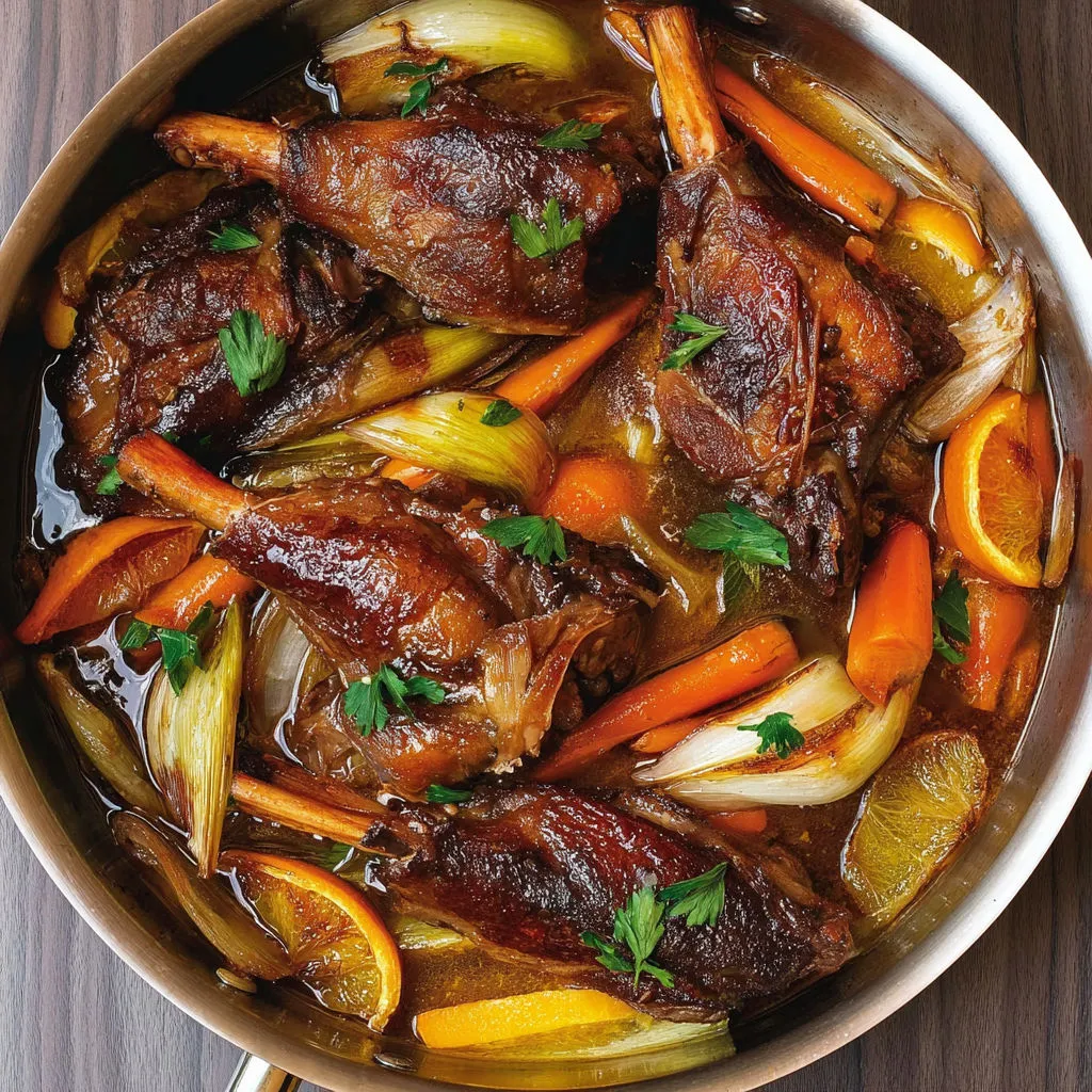 Délicieux jarrets d'agneau au miel et sarrasin