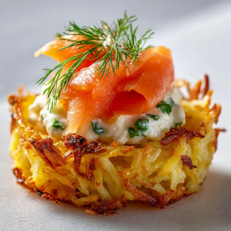 Délicieux mini-röstis de pommes avec saumon fumé