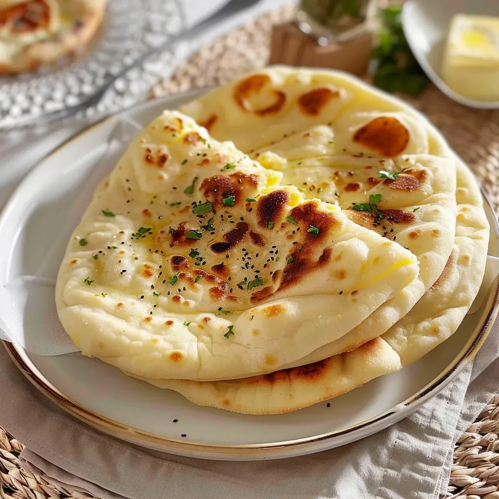 Délicieux naans au fromage fondant