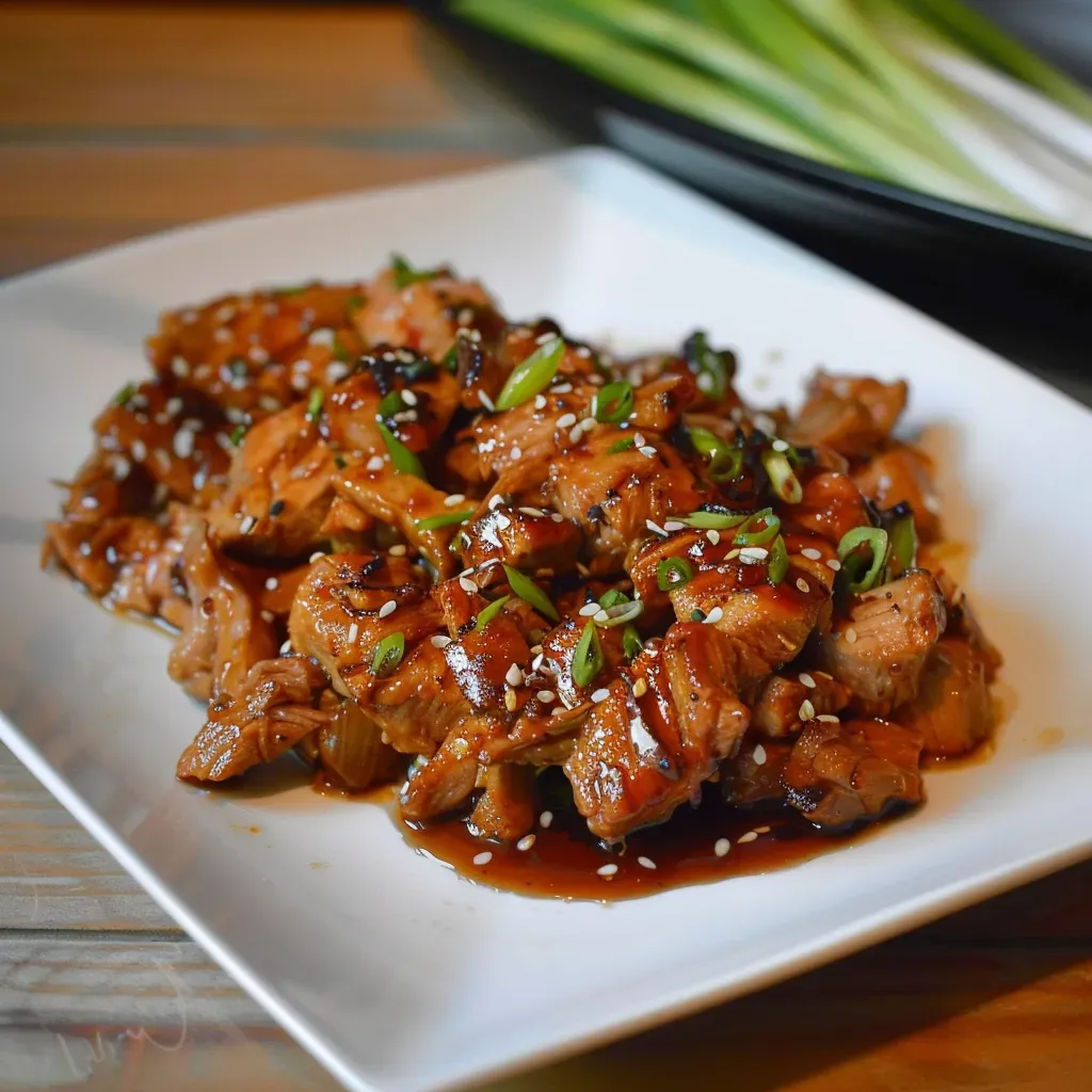 Délicieux porc effiloché teriyaki sucré: recette facile et savoureuse