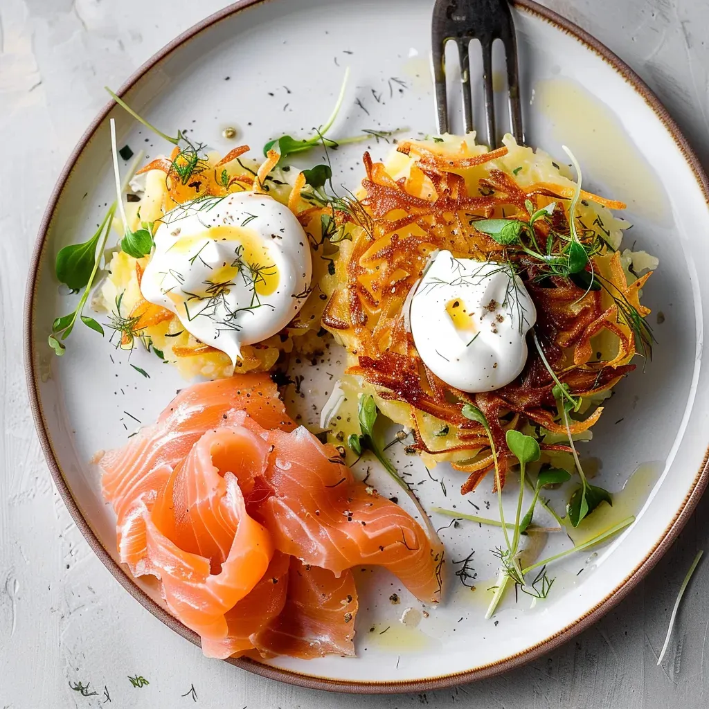 Délicieux röstis au saumon fumé: recette croustillante et savoureuse