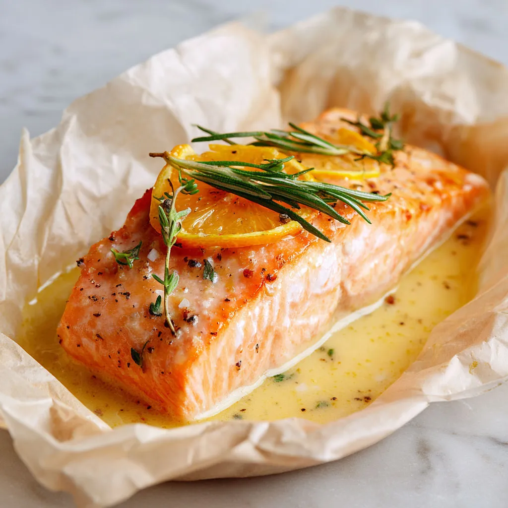 Délicieux saumon en papillote aux saveurs d'agrumes