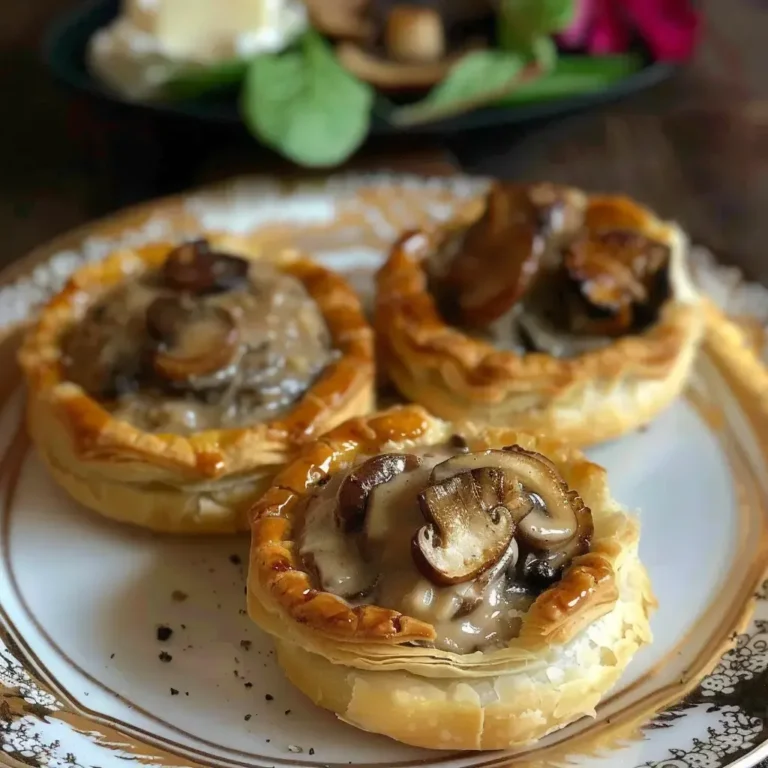 Feuilletés savoureux au boudin et champignons