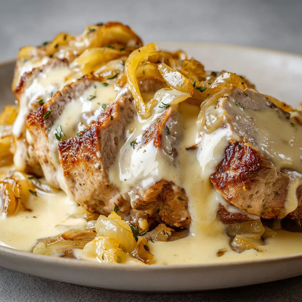 Filet mignon fondant aux oignons caramélisés