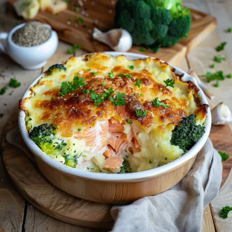 Gratin savoureux au saumon et brocolis: recette réconfortante