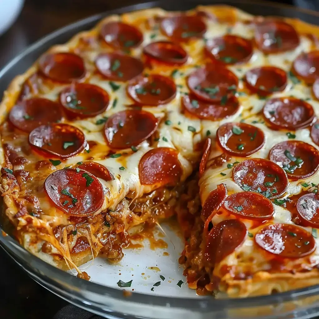 Pizza feuilletée savoureuse aux multiples couches