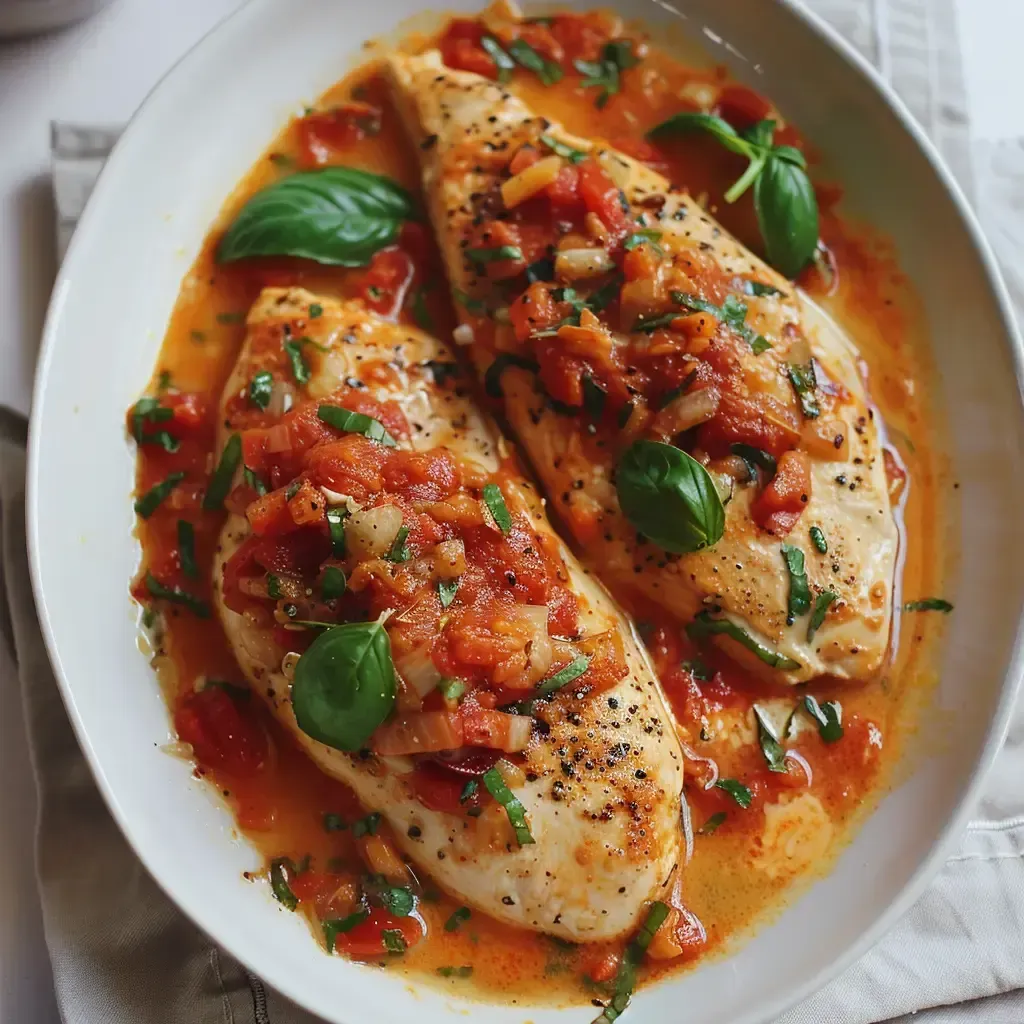 Recette de Poulet à la Tomate Crémeuse