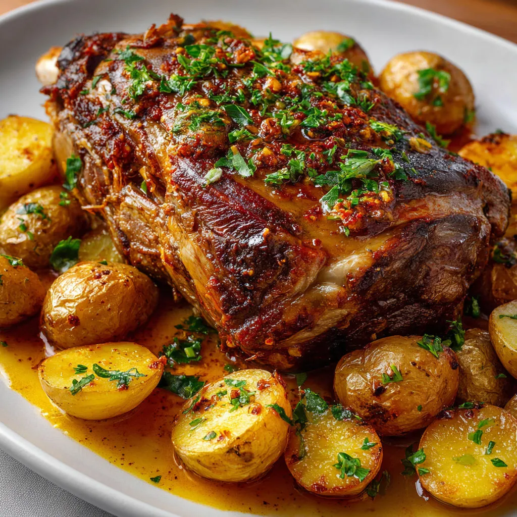 Recette savoureuse de gigot d'agneau à la harissa et au miel