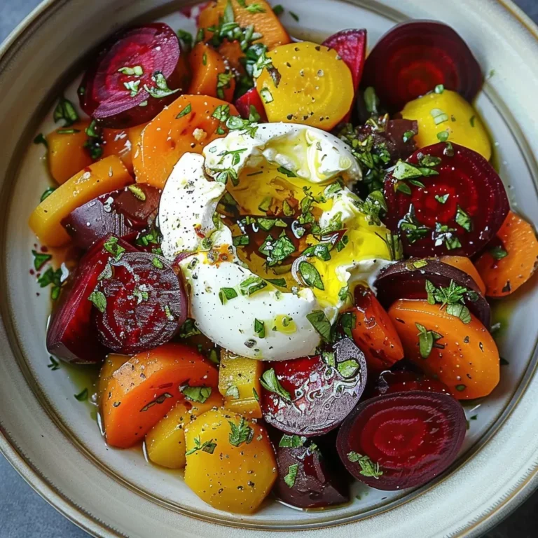 Salade de carottes avec burrata fondante