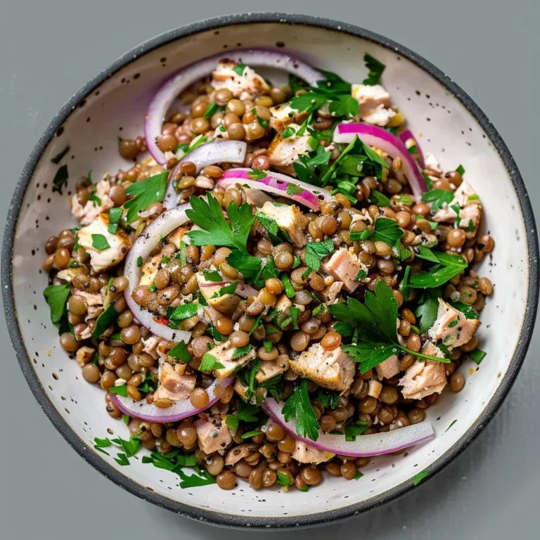 Salade fraîche lentilles et thon: recette simple et délicieuse