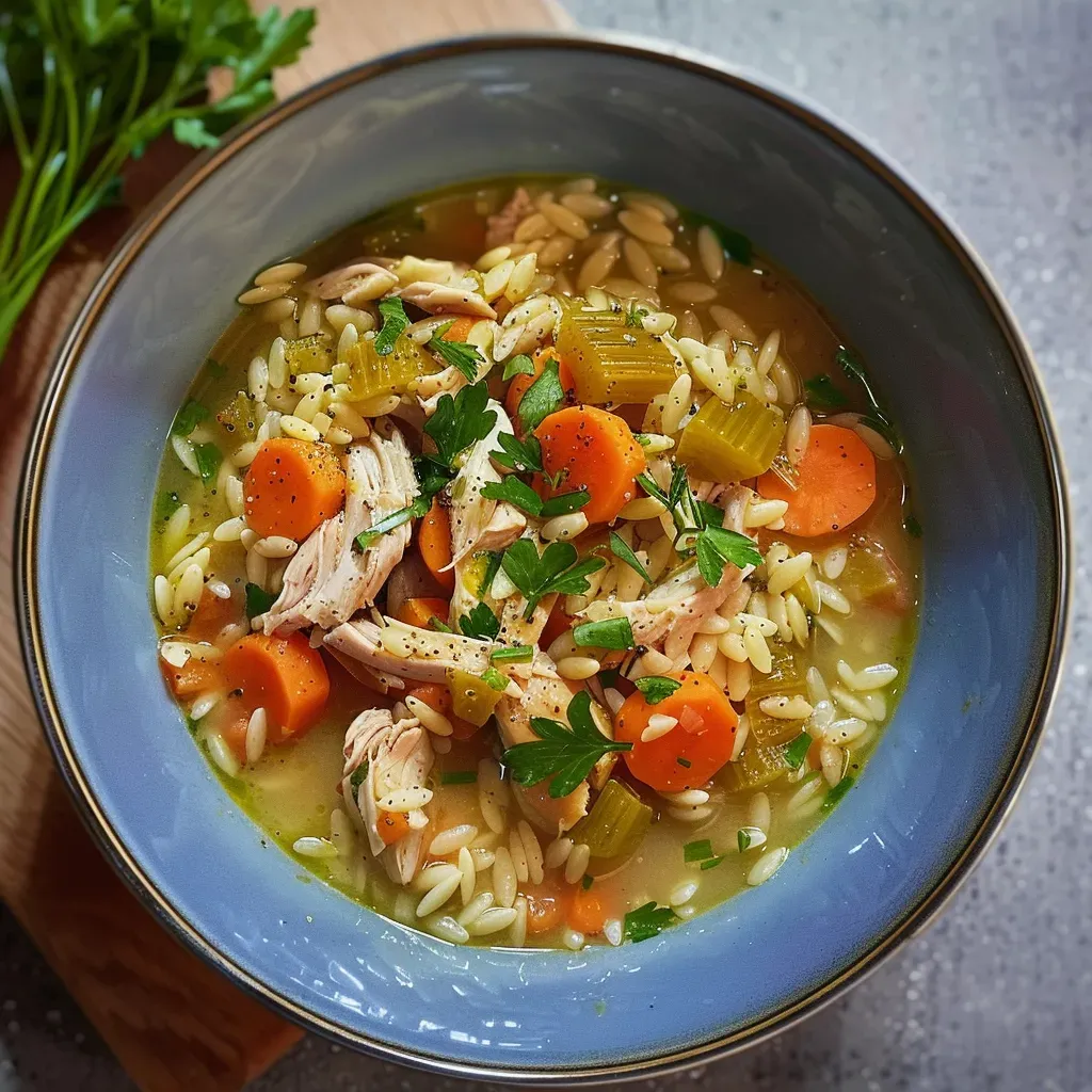 Soupe au poulet et orzo: recette savoureuse et réconfortante