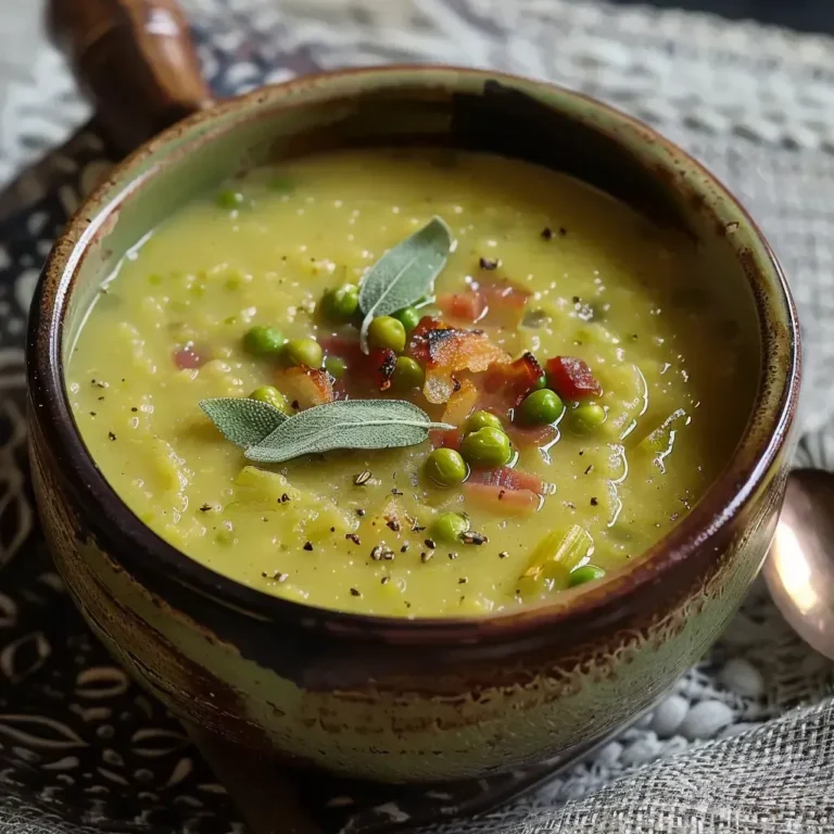 Soupe savoureuse aux poireaux et pois: recette maison facile