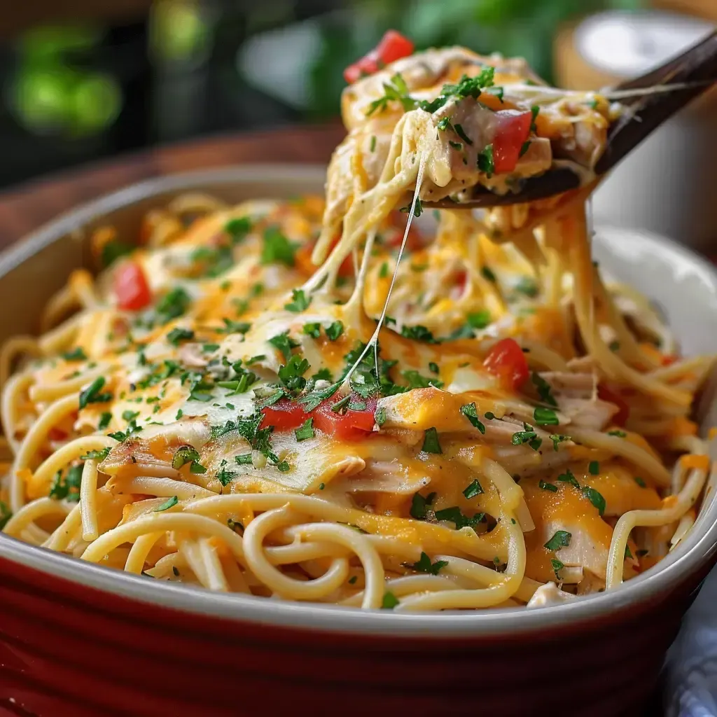 Spaghetti au Poulet et Fromage Fondant