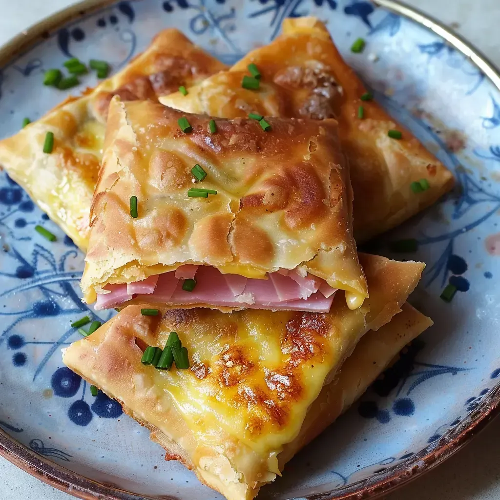 Triangles apéritifs jambon-fromage: recette facile et savoureuse